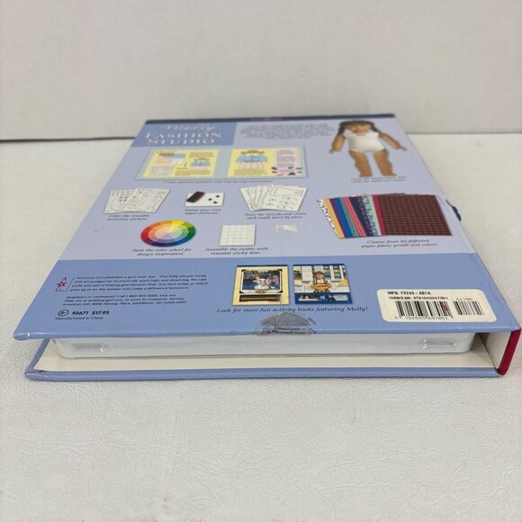 American Girl Molly Fashion Studio Kit Paper Doll Design Book Fabric Prints - Picture 7 of 9